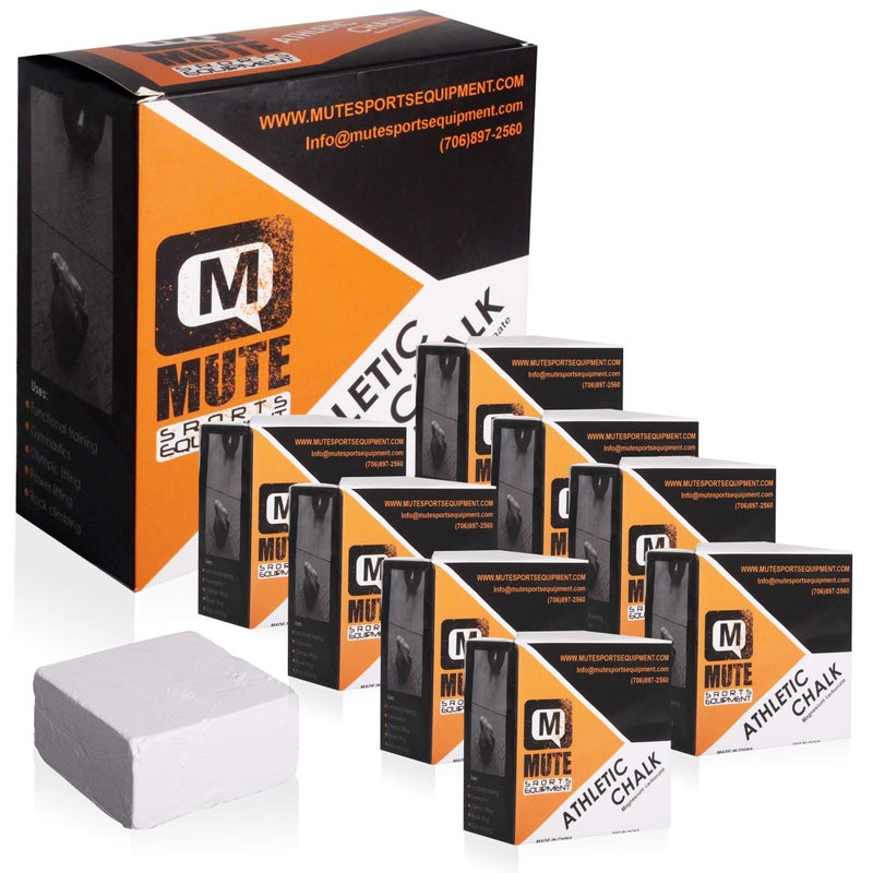Mute Premium Athletic Gym Chalk Blocks 2 oz. 8 Pack Box | 1 Pound | Magnesium Carbonate | Weightlifting, Gymnastics, Rock Climbing, Olympic Lifting - Image 1
